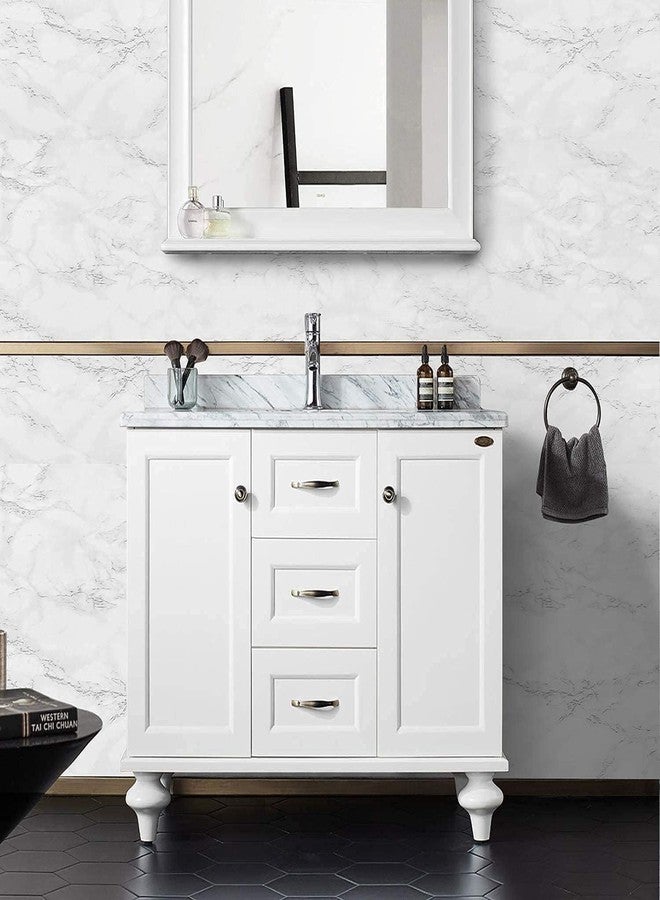 HAPPYMATES Drawer and Shelf Liner, Kitchen Cabinet Liners Non-Adhesive Thick Waterproof Washable Mats Protect Dresser Shelves Cupboard Bathroom Cabinets (12 X 48 Inch, Drawer White Matte Marble) - Image 5